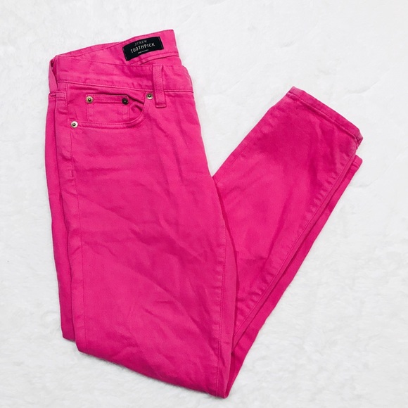 J. Crew pink toothpick ankle jeans - Picture 2 of 5